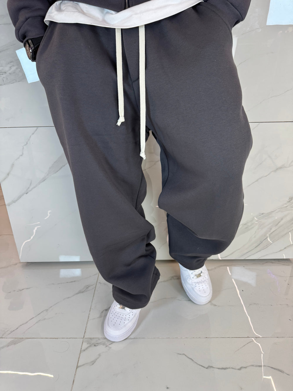 Pantaloni Tuta Grigio Piombo Fondo Largo Duca Homme | Streetwear Uomo