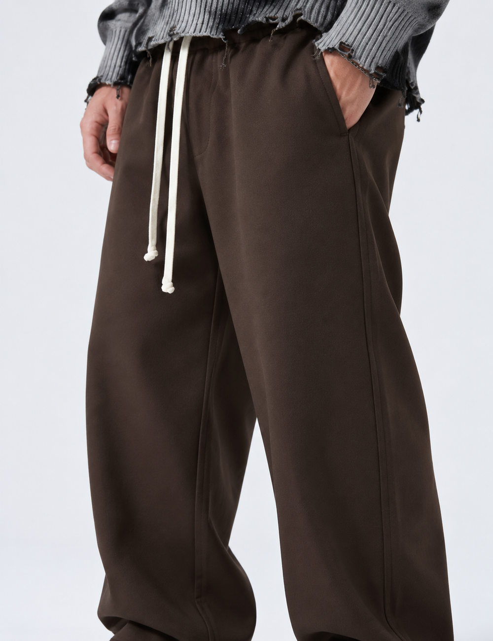 Pantalone Baggy Tessuto Tecnico | Duca Homme (marrone)