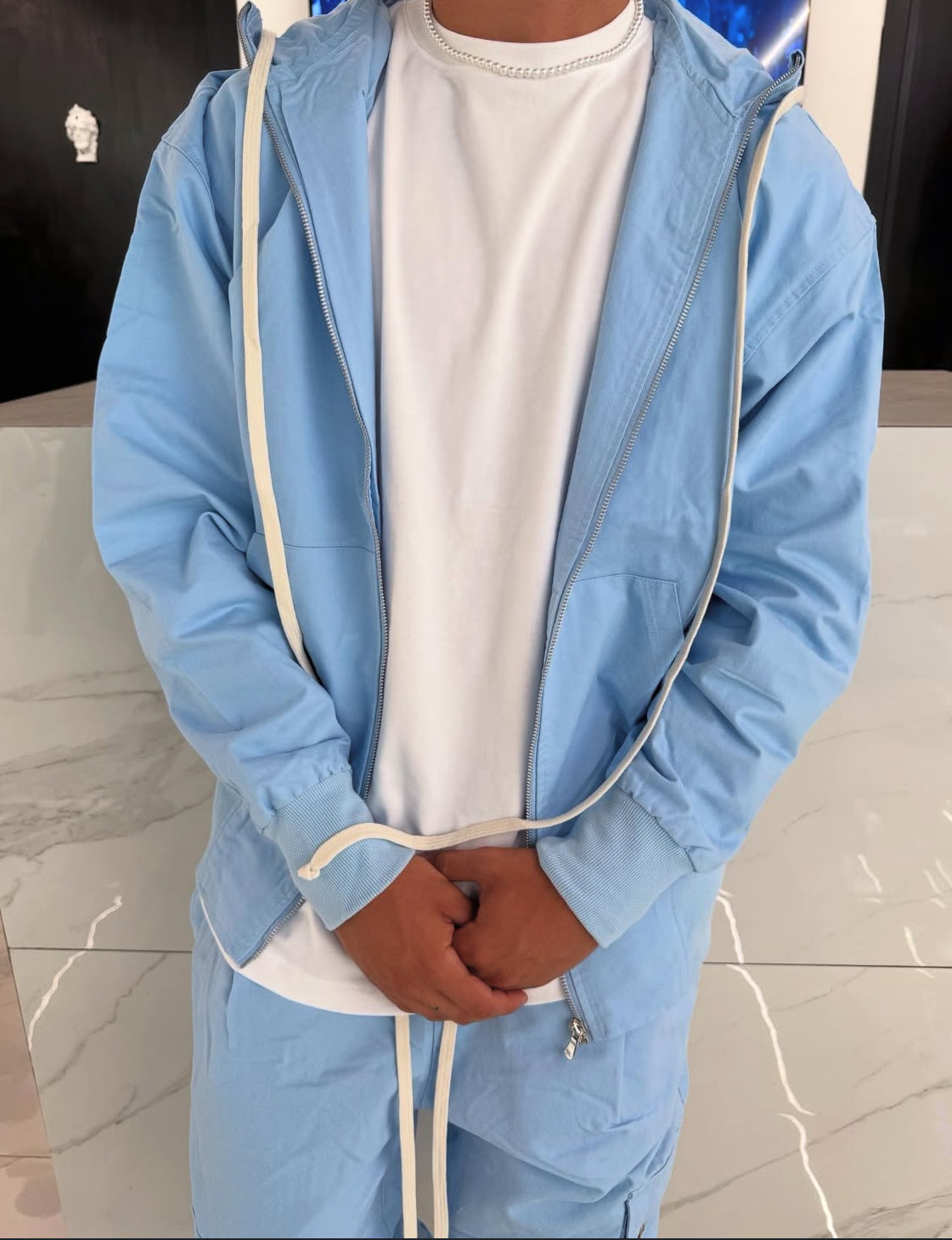 Completo Felpa e Pantaloni Celeste Uomo - Duca Homme