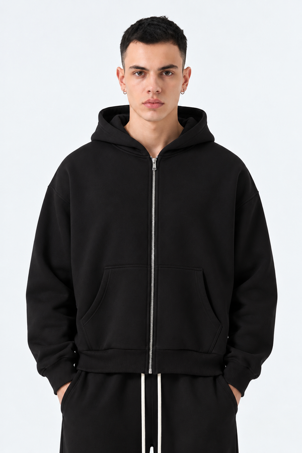 Felpa Full Zip Boxyfit | Duca Homme (nero)