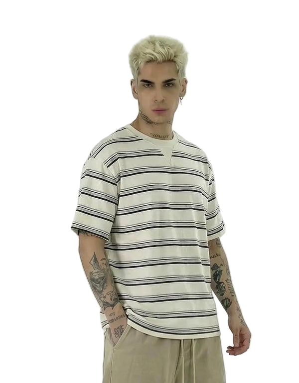 T-shirt a Righe | Duca Homme (bianco)