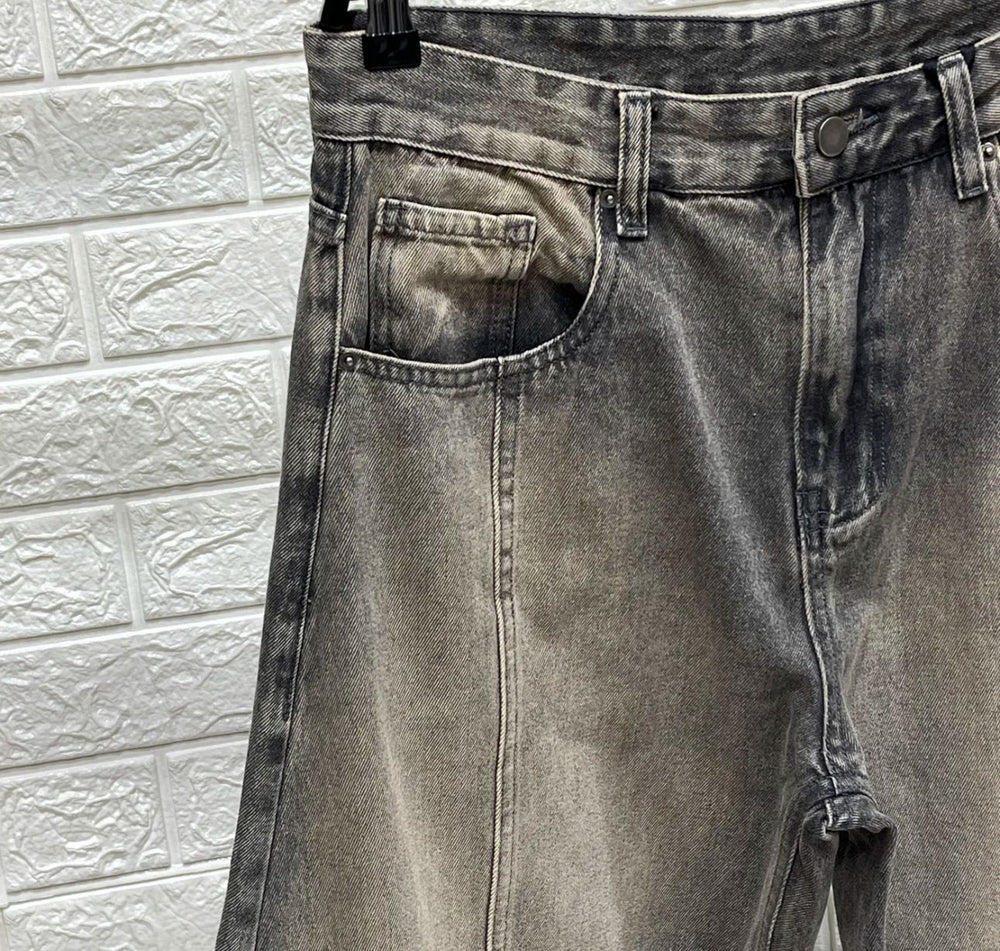 Jeans Baggy Uomo Duca Homme | Denim Grigio Loose Fit | Gamba Larga