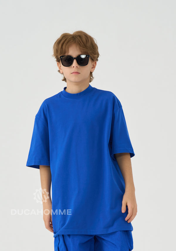 T Shirt Bambino Oversize Duca Homme Blu Royal