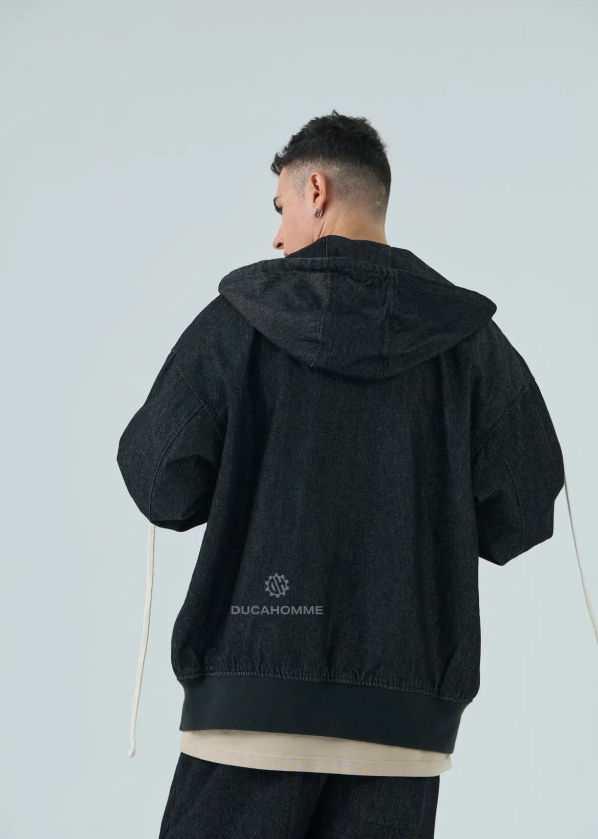 felpa con cappuccio abbigliamento duca home tinta unita bambino full zip