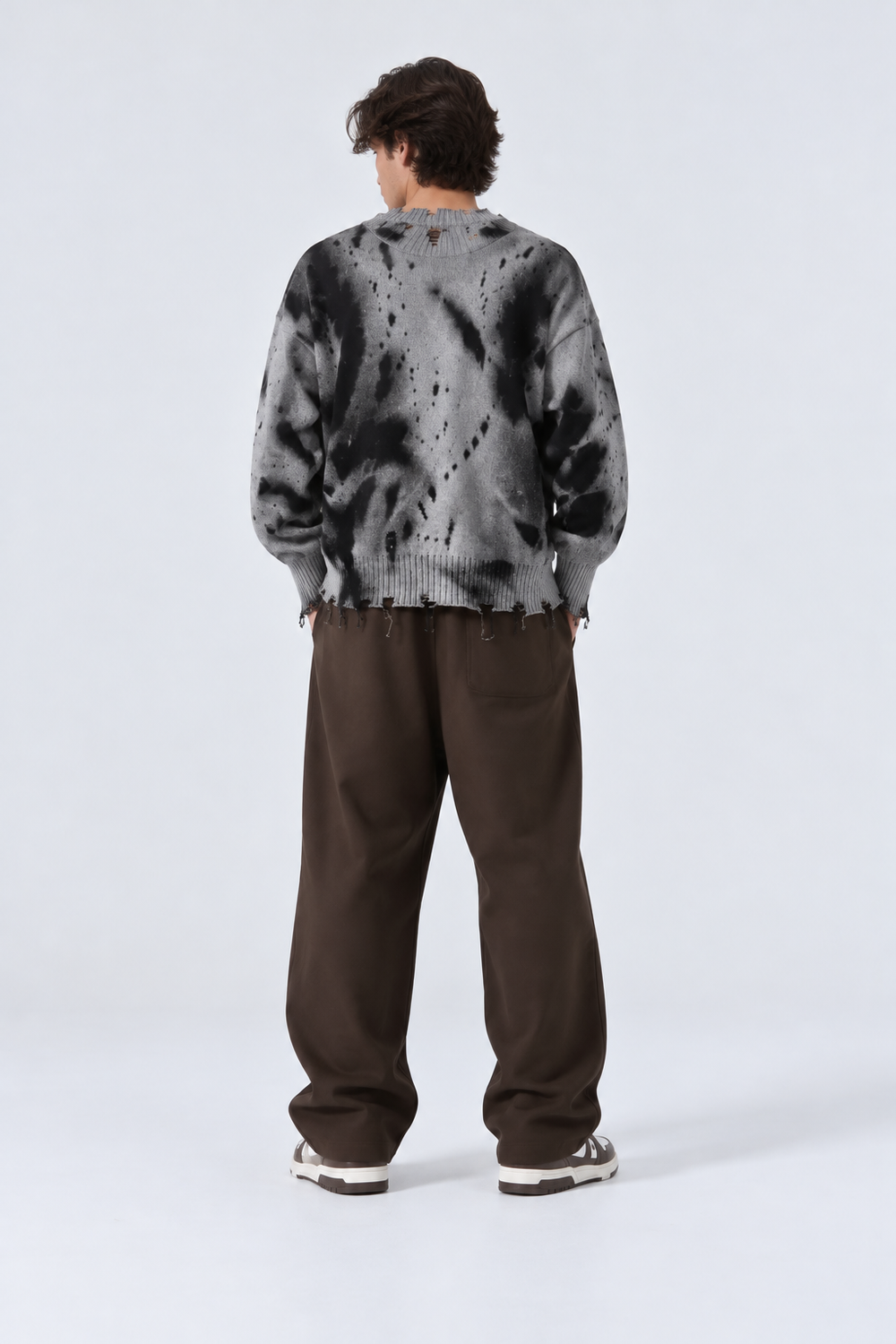 Pantalone Baggy Tessuto Tecnico | Duca Homme (marrone)