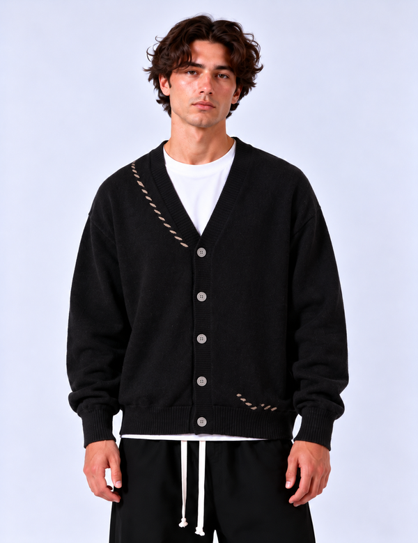 Cardigan Bottoni | Duca Homme (nero)