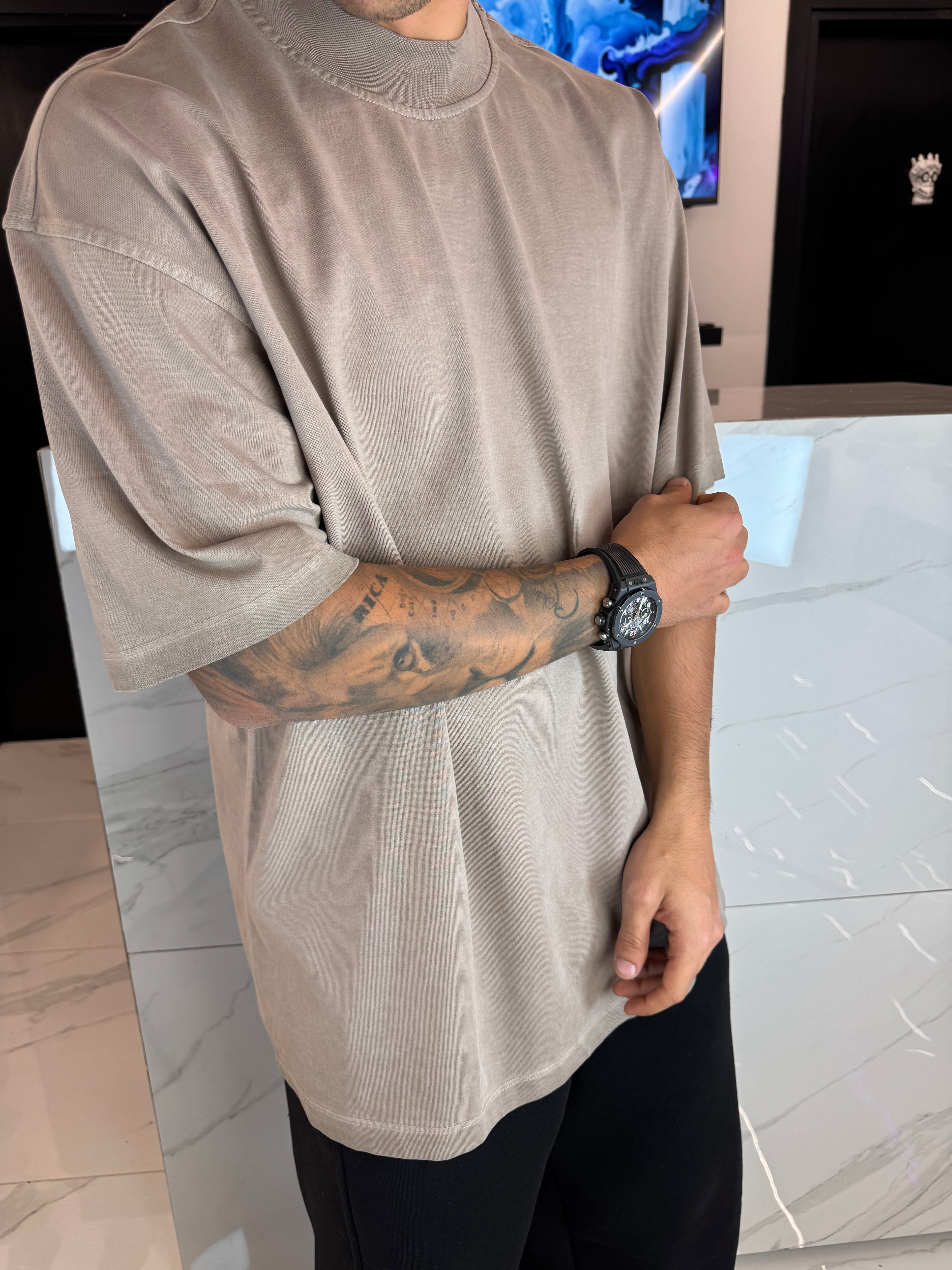 t shirt duca homme oversize in cotone rovinata