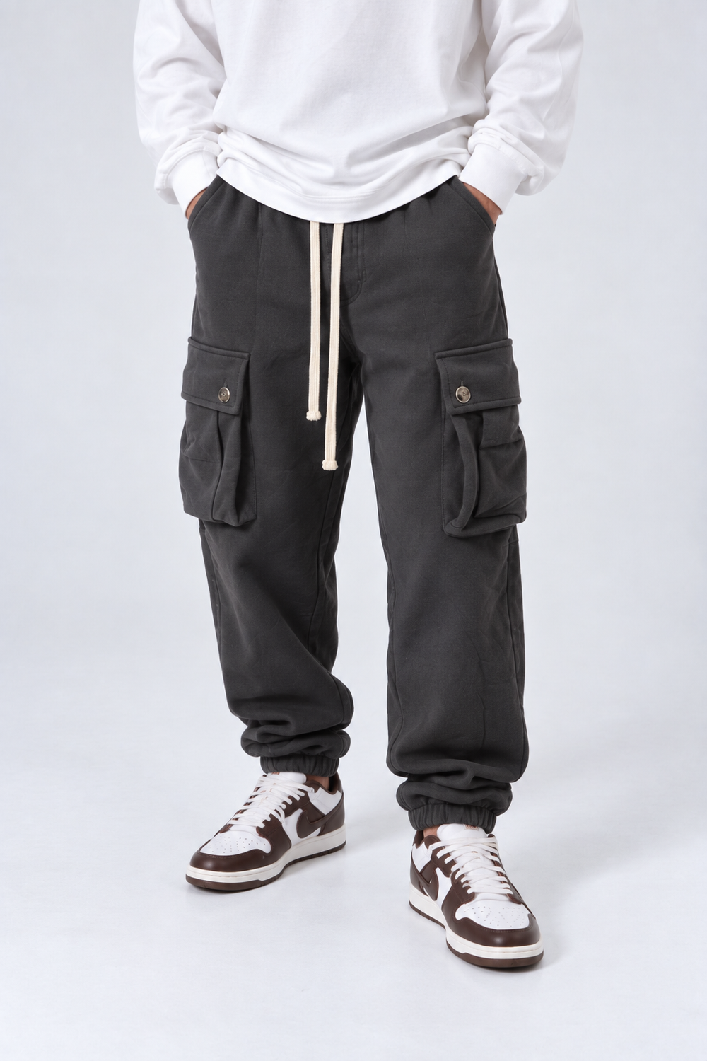 Tuta Baggy Cargo Garzato Fondo Stretto | Duca Homme (grigio piombo)
