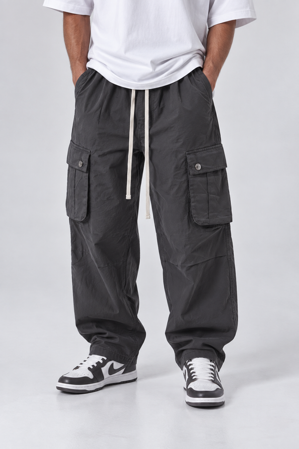 Pantalone Baggy Cargo | Duca Homme (grigio piombo)