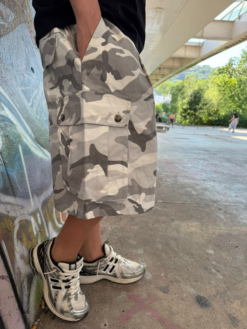 Bermuda Camo Cargo Oversize | Duca Homme(grigio)