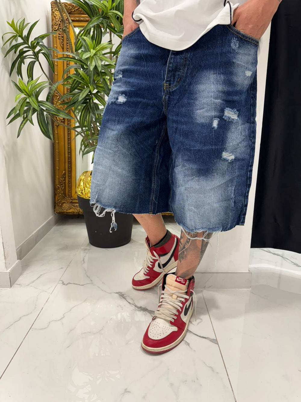 Bermuda Jeans Strappati Uomo | Duca Homme (blu)