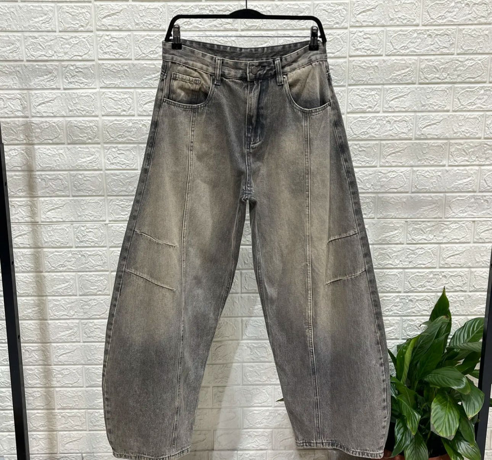 Jeans Baggy Uomo Duca Homme | Denim Grigio Loose Fit | Gamba Larga