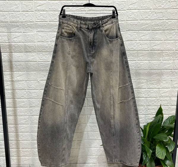 Jeans Baggy Uomo Duca Homme | Denim Grigio Loose Fit | Gamba Larga