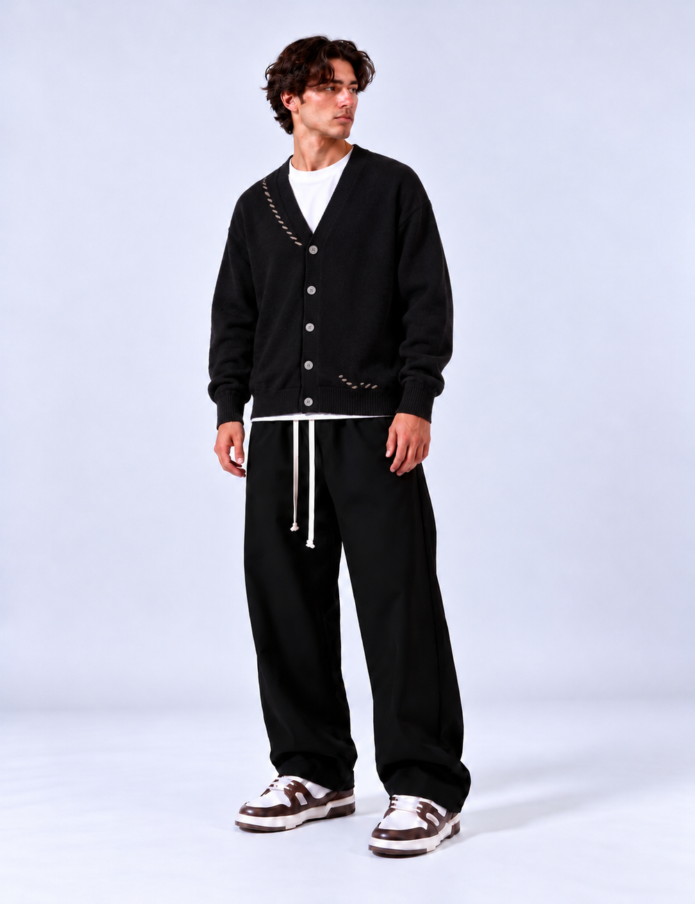 Cardigan Bottoni | Duca Homme (nero)