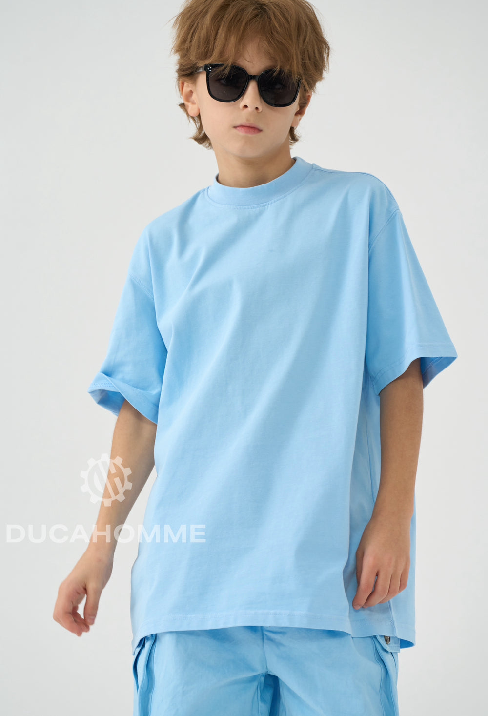 T Shirt Bambino Oversize Duca Homme Celeste