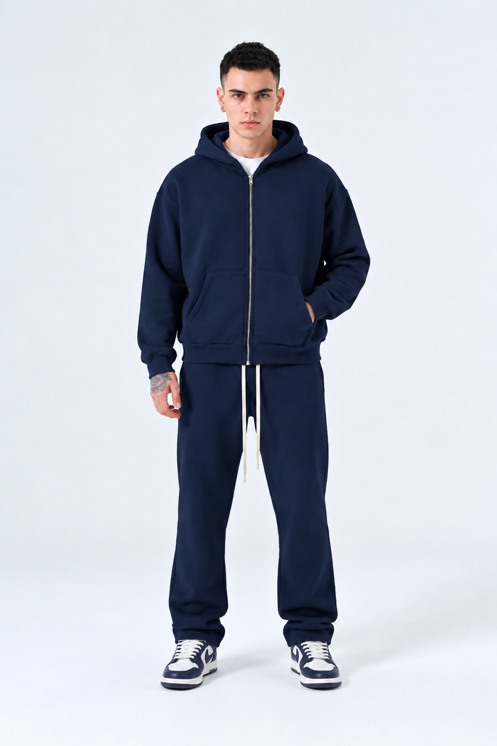 Completo Tuta Felpata Full zip | Duca Homme (blu)