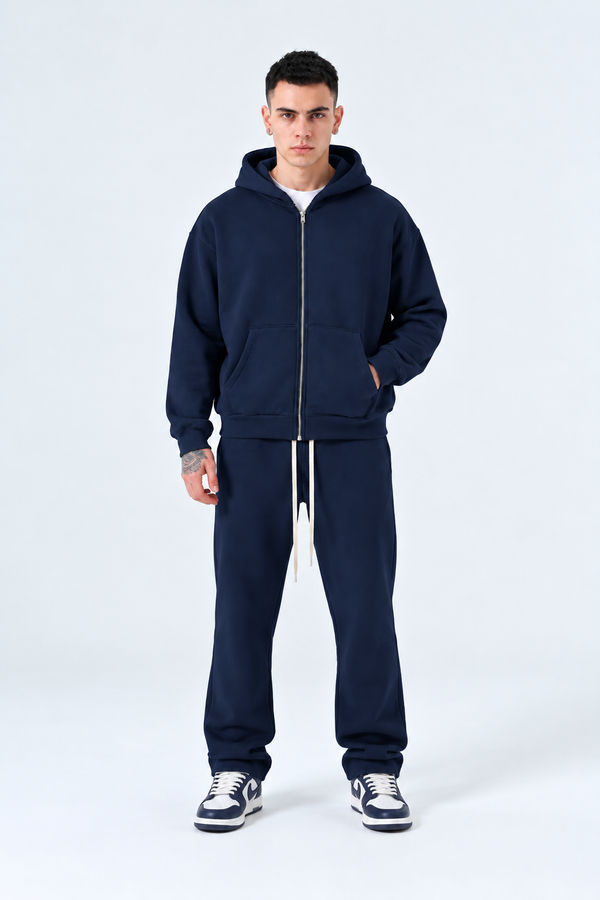 Completo Tuta Felpata Full zip | Duca Homme (blu)