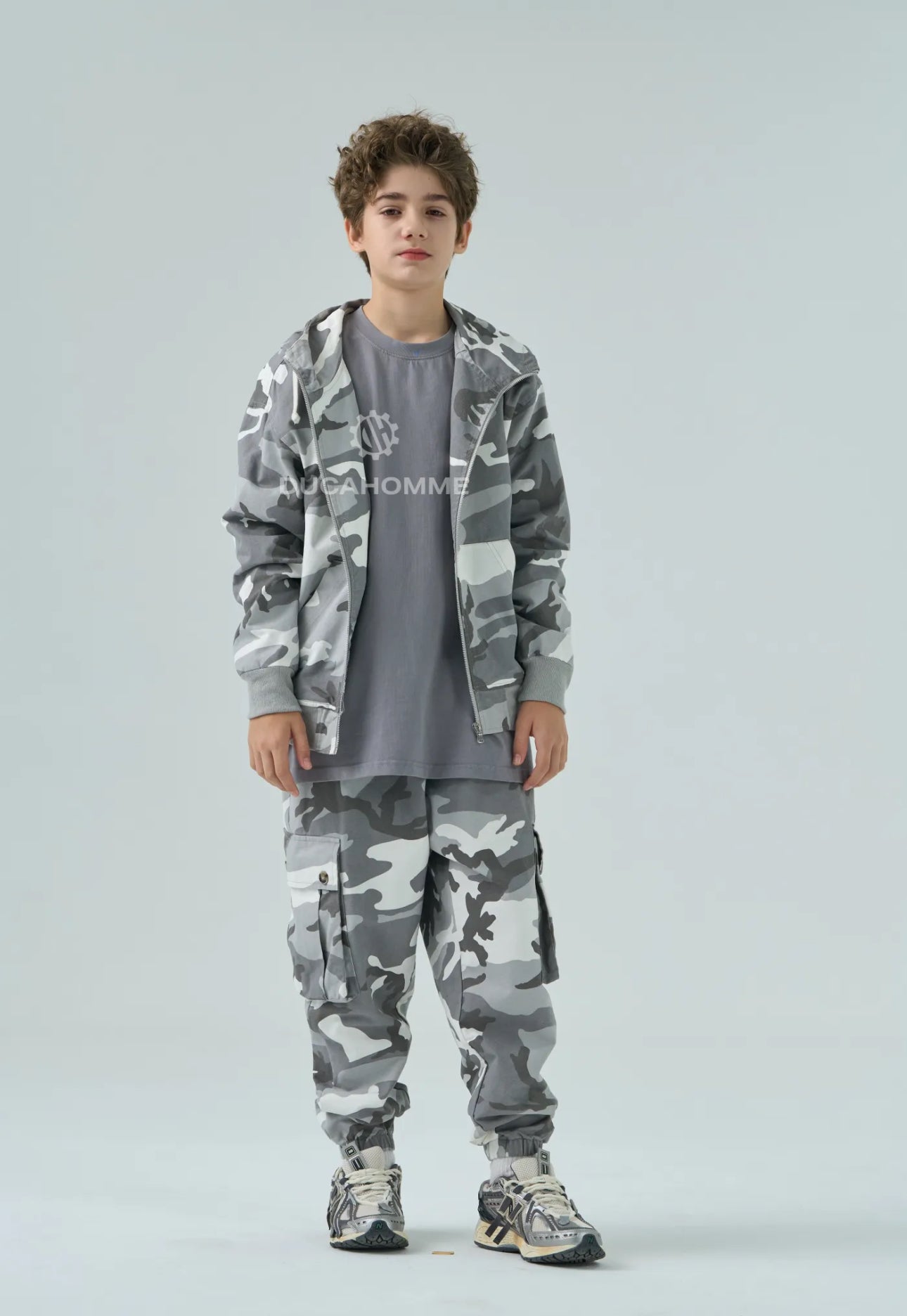 Felpa Bambino Duca Homme Militare | Cappuccio e Zip | Fit Comodo