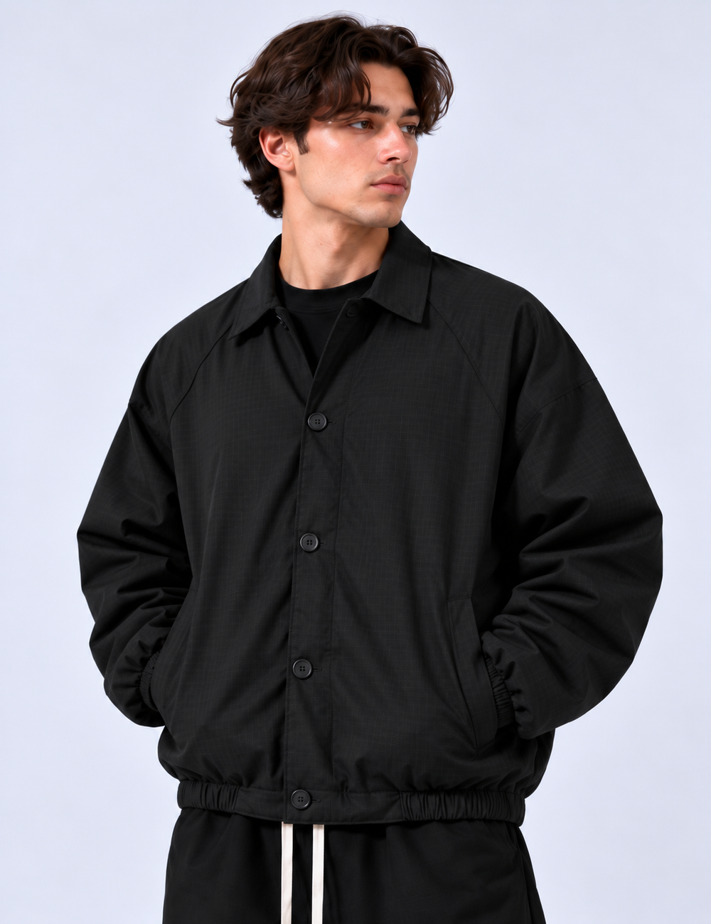 Giacca Antivento Bottoni  | Duca Homme (nero)