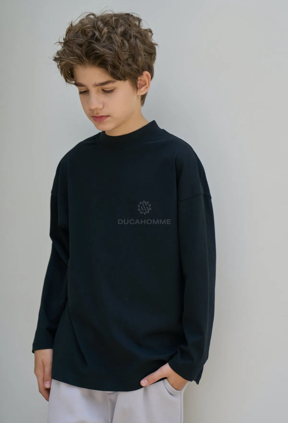 Maglia Manica Lunga Nera Bambino Duca Homme | T-Shirt Kids Streetwear