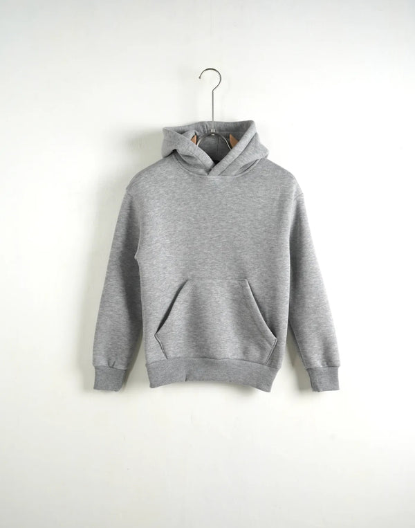 Felpa con Cappuccio Grigio Melange Bambino - Duca Homme Junior
