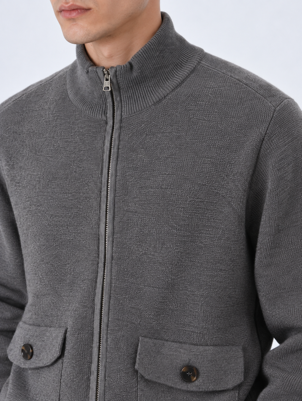 Cardigan Full Zip | Duca Homme (grigio)