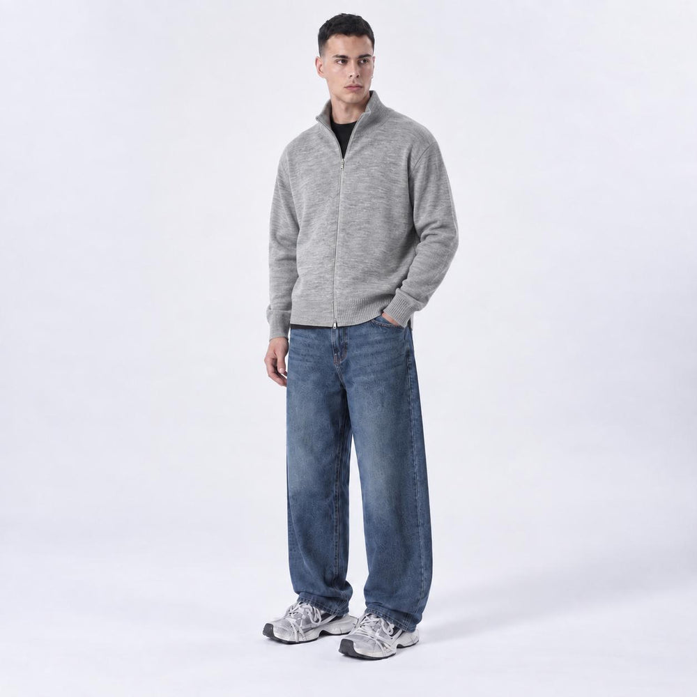 Maglione Full zip-Duca Homme (grigio)