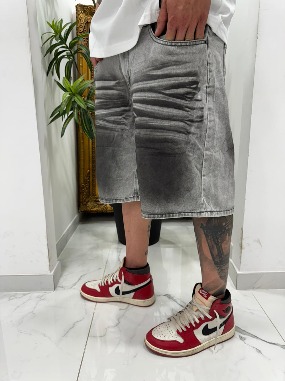 Bermuda Jeans Slavato Uomo | Duca Homme (grigio)
