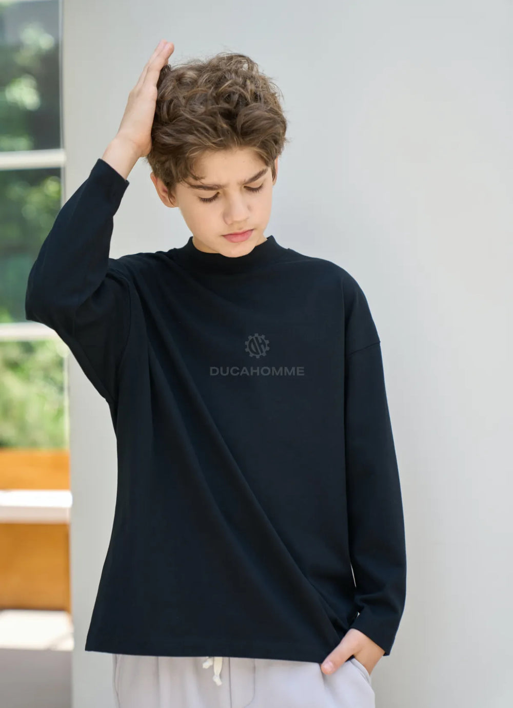 Maglia Manica Lunga Nera Bambino Duca Homme | T-Shirt Kids Streetwear