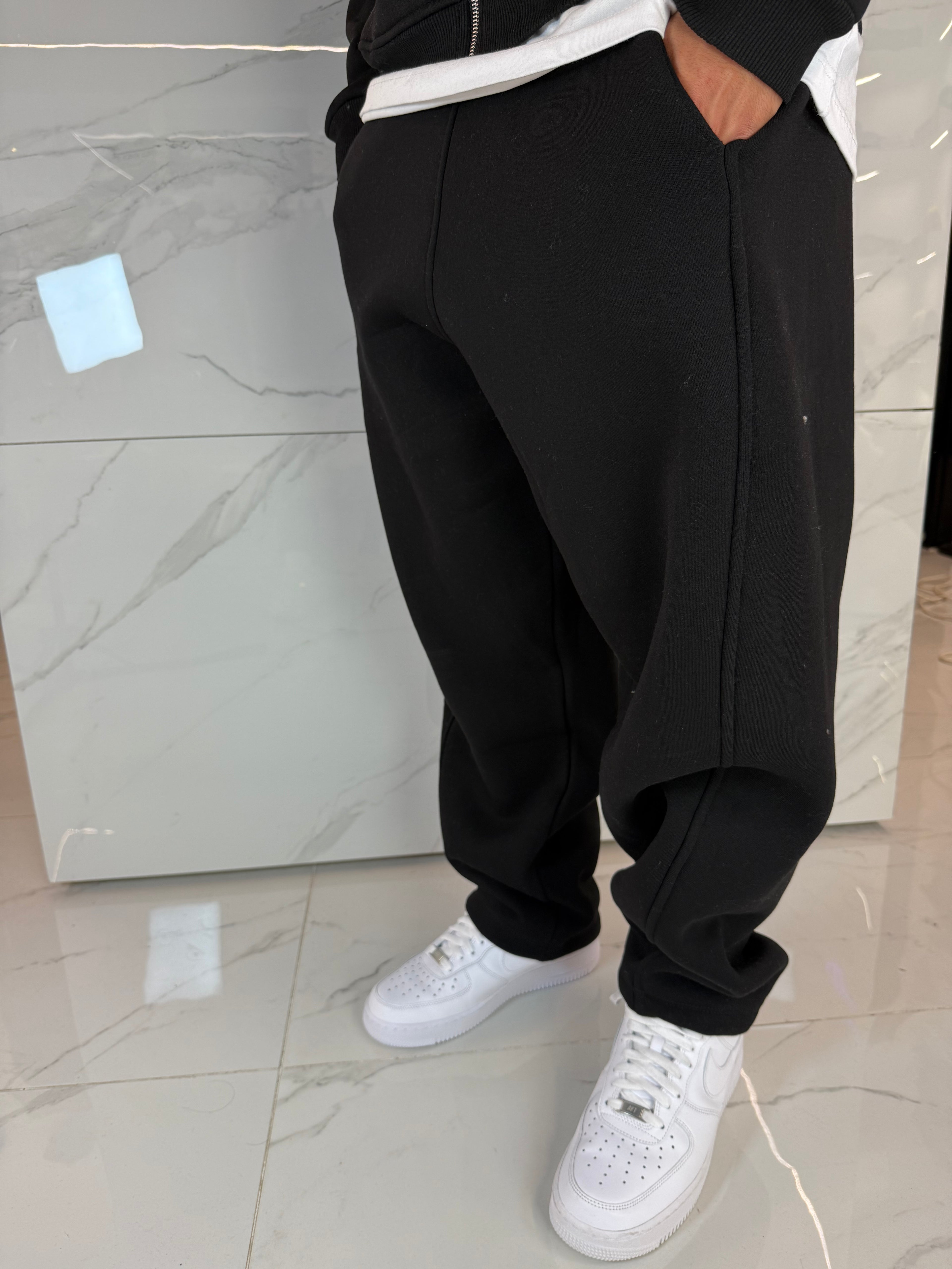 felpa e pantaloni oversize uomo duca homme baggy colore nero