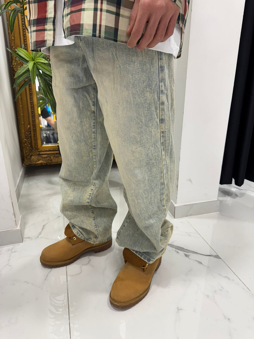 Jeans Baggy Uomo Duca Homme | Denim Grigio Loose Fit | Gamba Larga