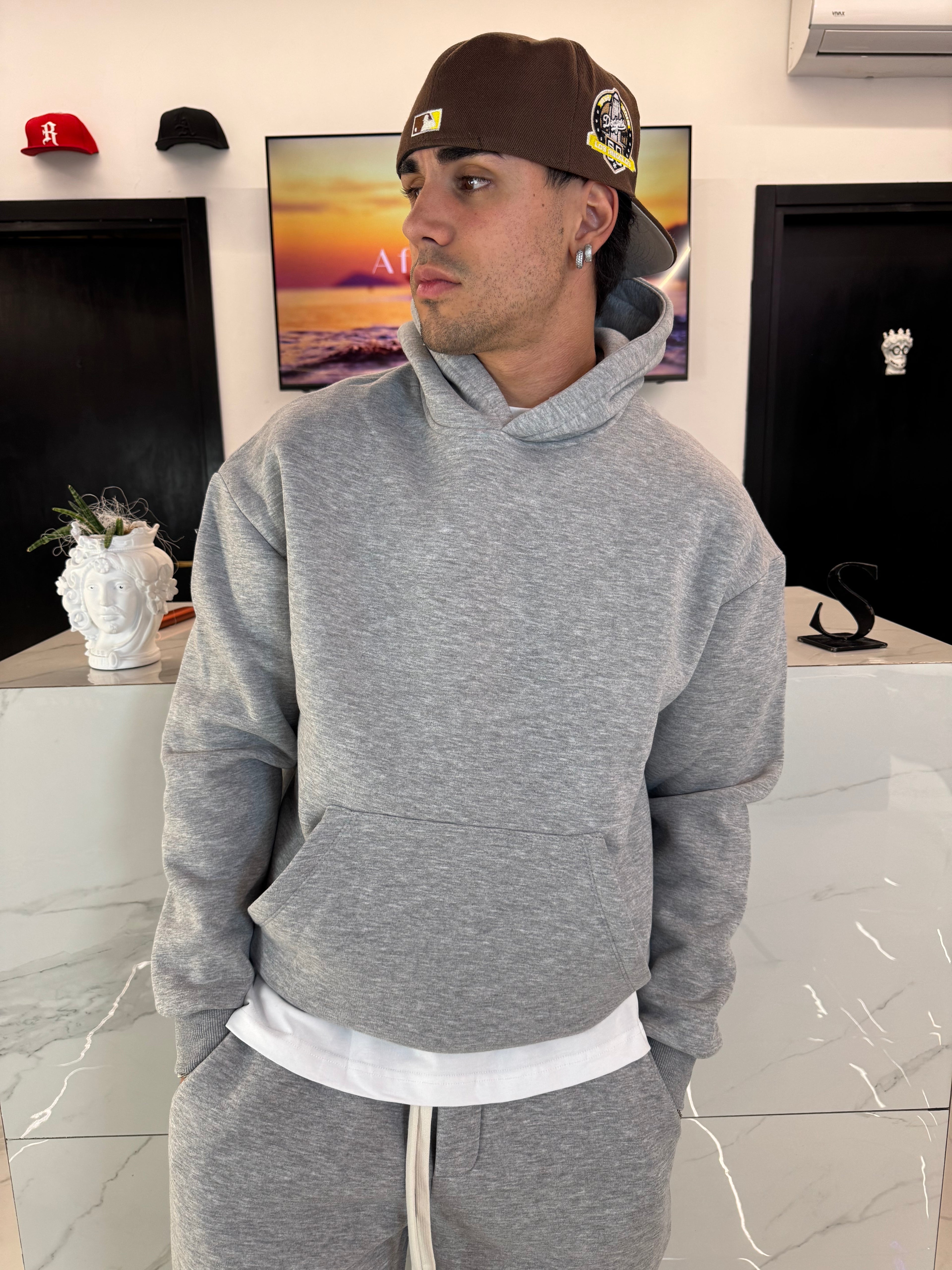 felpa boxy fit uomo abbigliamento duca homme grigio