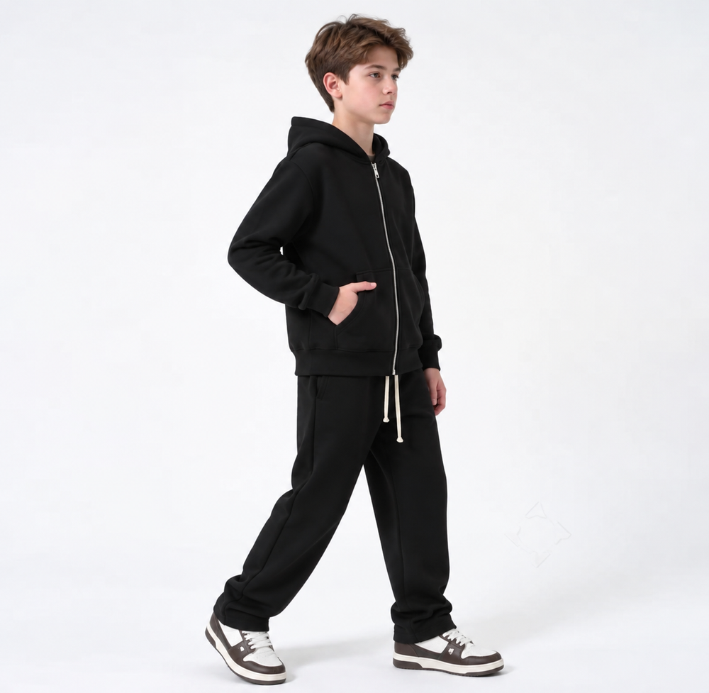 Completo Tuta Felpata Bambino | Duca Homme (nero)