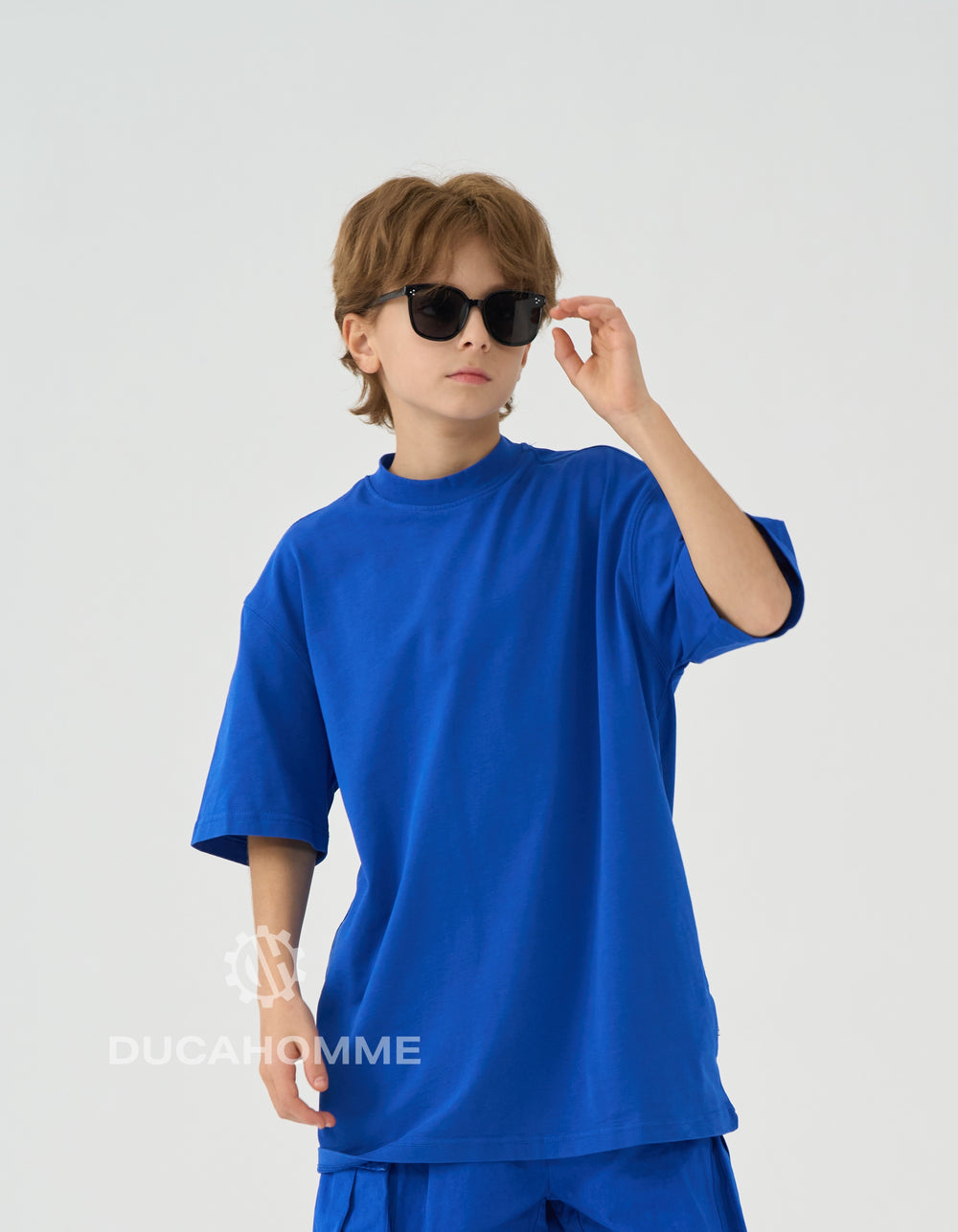 T Shirt Bambino Oversize Duca Homme Blu Royal