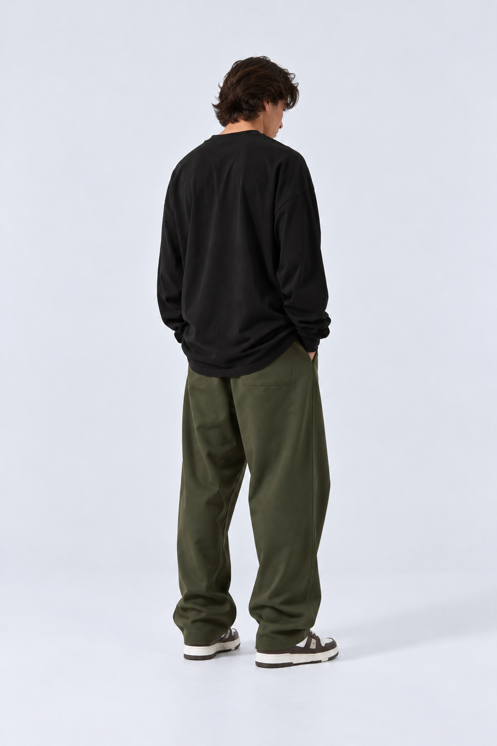 Pantalone Baggy Tessuto Tecnico | Duca Homme (verde militare)