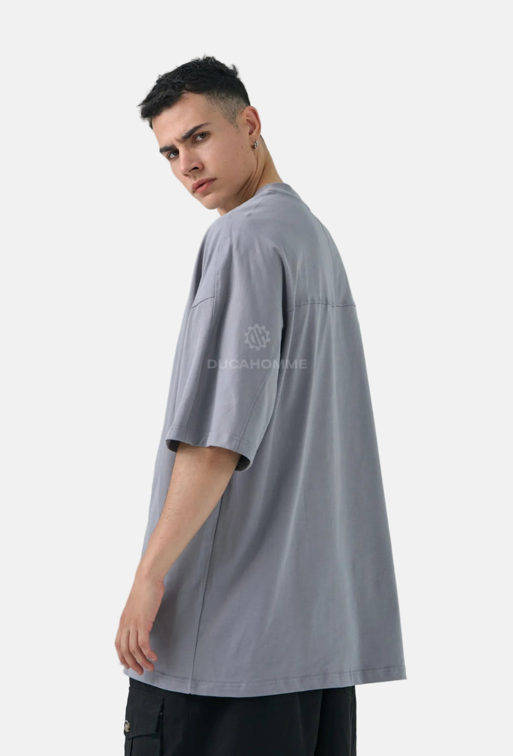 T Shirt Oversize Long Fit Uomo Duca Homme Grigio
