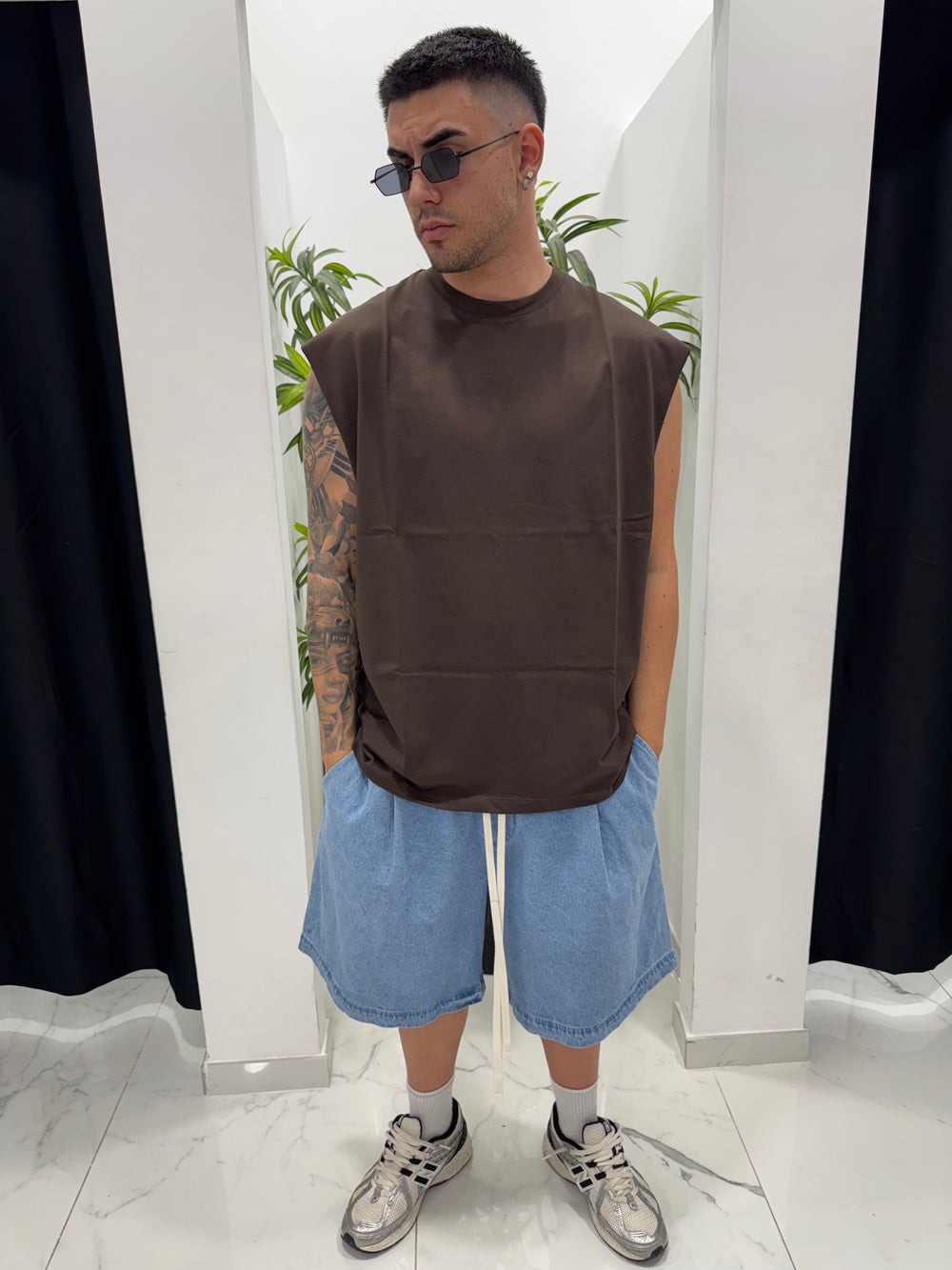 Canotta Over Uomo | Duca Homme (marrone)