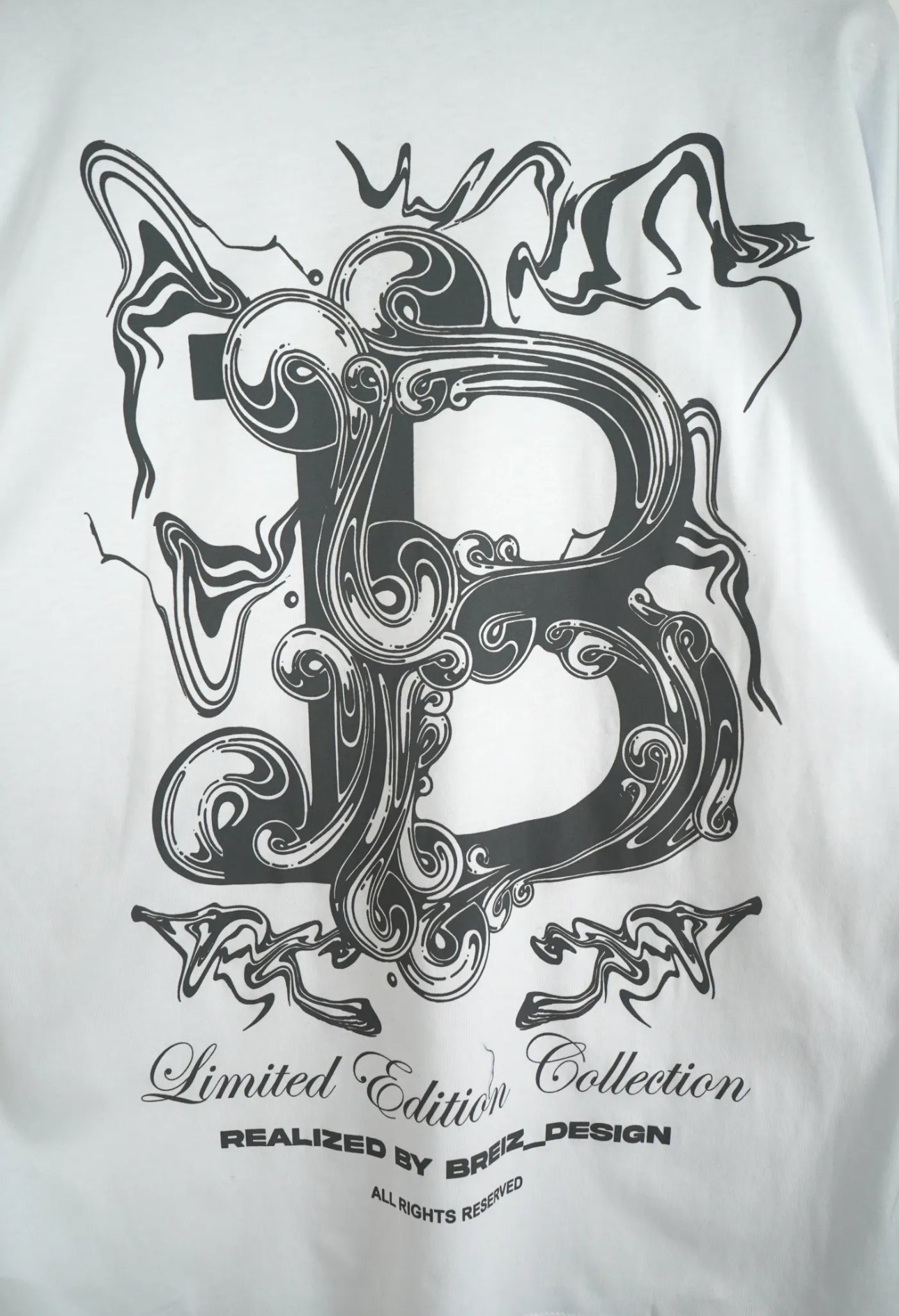 T-Shirt Doppia Manica Bianca e Nera Stampa Graphic - Duca Homme