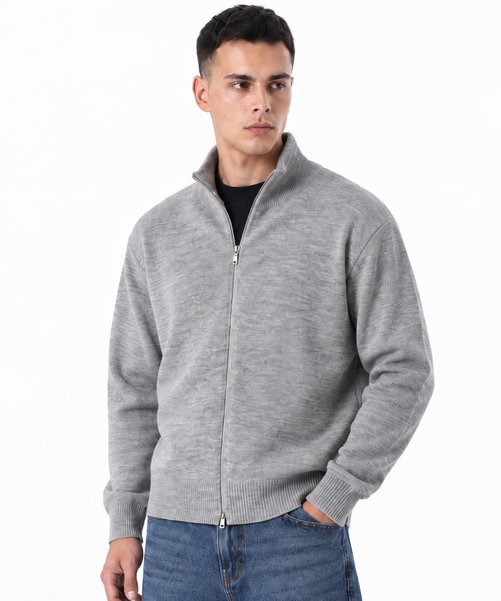 Maglione Full zip-Duca Homme (grigio)