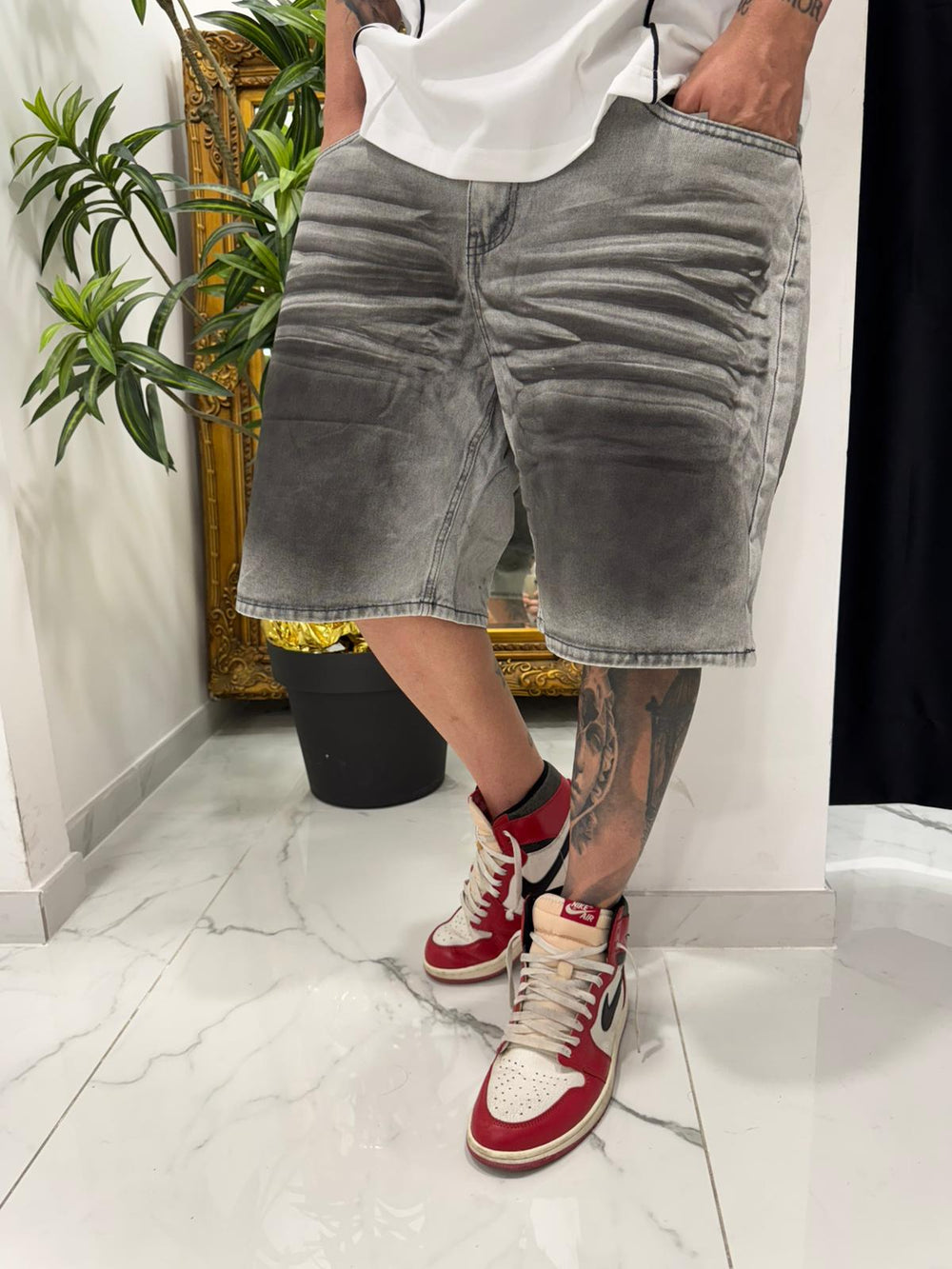 Bermuda Jeans Slavato Uomo | Duca Homme (grigio)