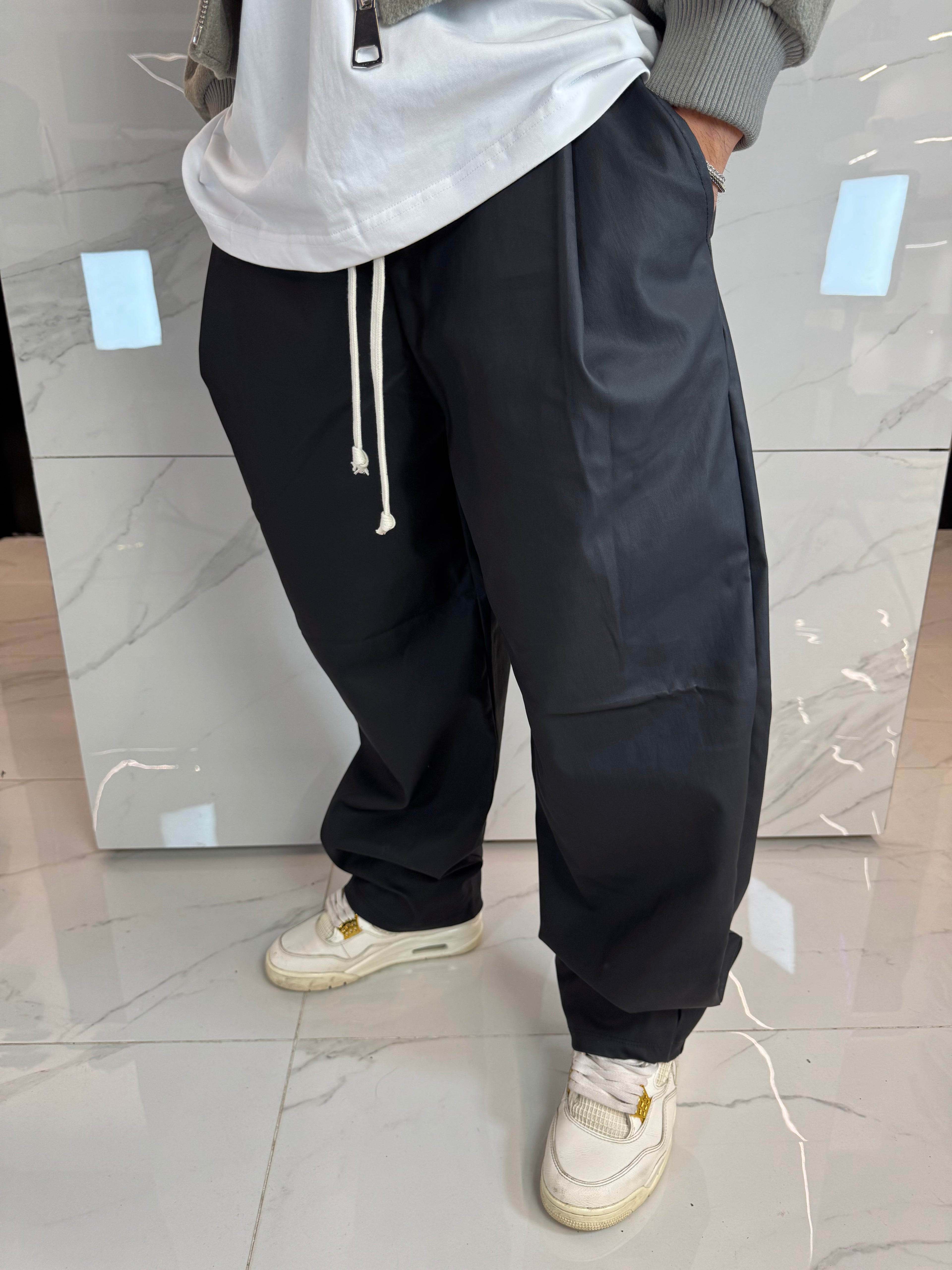 Pantaloni in Cotone Duca Homme Uomo | Oversize Baloon Fit | Nero