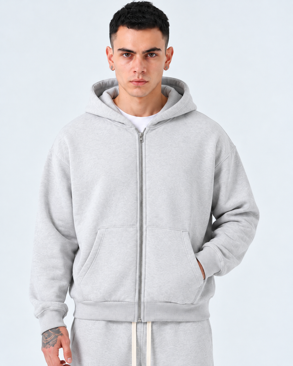 Completo Tuta Felpata Full zip | Duca Homme (grigio)