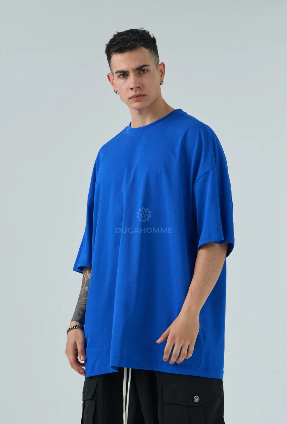 T Shirt Oversize Long Fit Uomo Duca Homme Blu