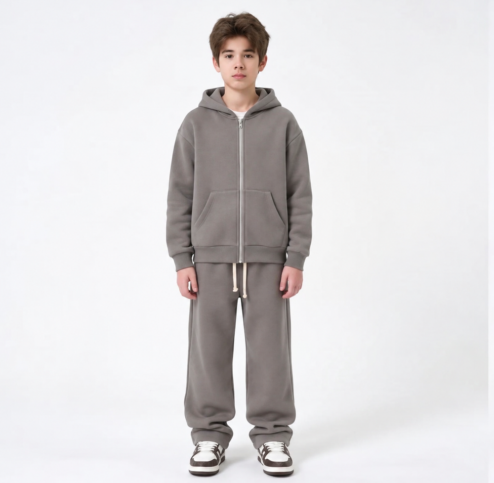 Completo Tuta Felpata Bambino | Duca Homme (grigio piombo)