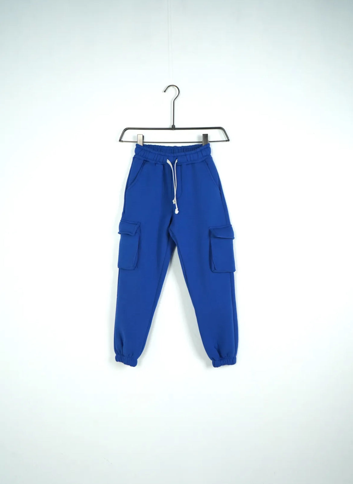Pantaloni Cargo Felpati Bambino Blu Royal - Duca Homme Junior