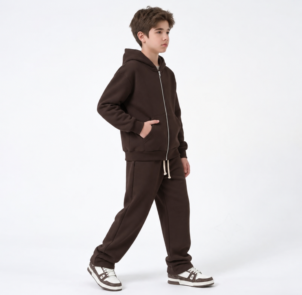 Completo Tuta Felpata Bambino | Duca Homme (marrone)
