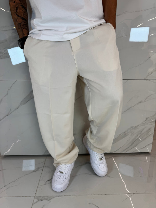 Pantalone Garzato Baggy Elegante Panna - Fit Oversize Premium | Duca Homme