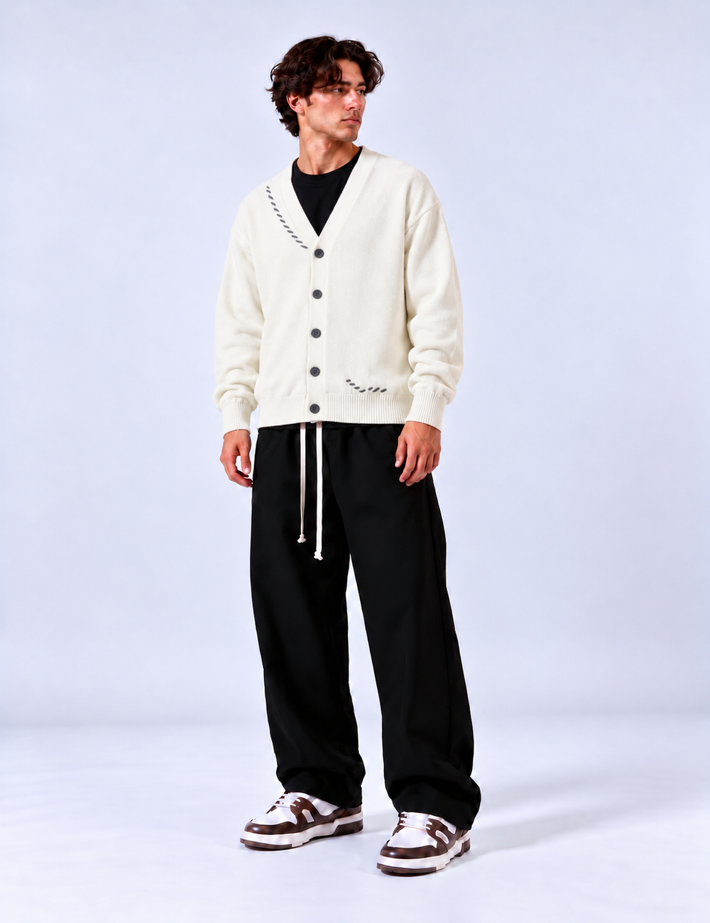 Cardigan Bottoni | Duca Homme (bianco)