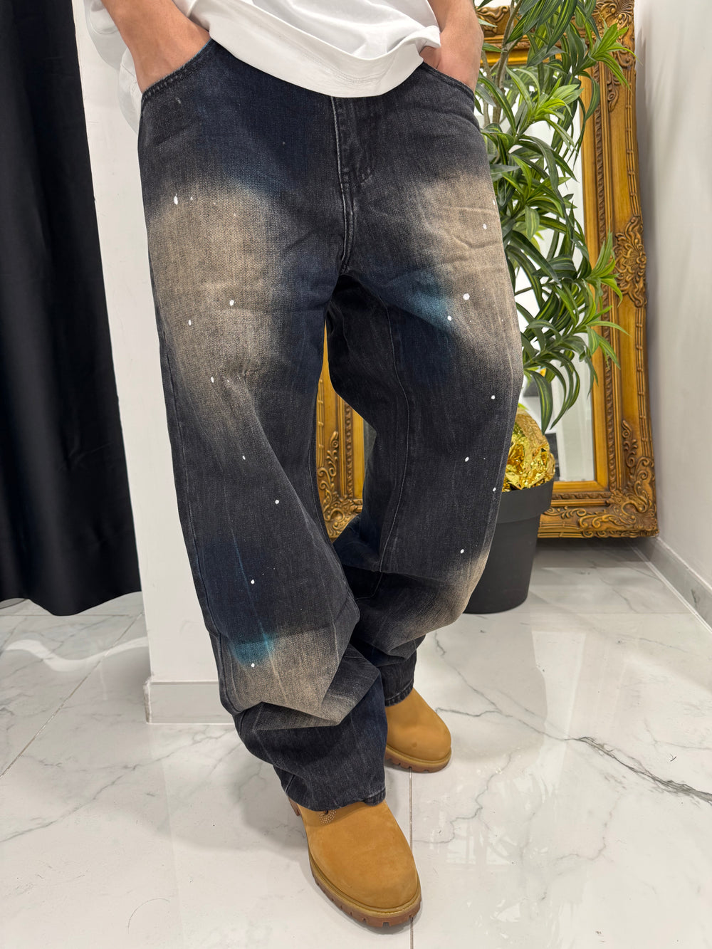 Jeans Baggy Uomo Duca Homme | Denim Scuro Loose Fit | Gamba Larga
