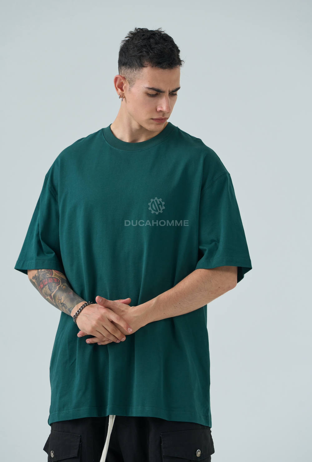 T Shirt Loose Fit Uomo Duca Homme Verde Gucci